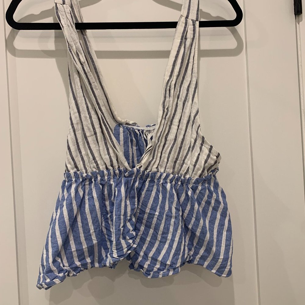 Free People Striped Lowcut Party Tank Top